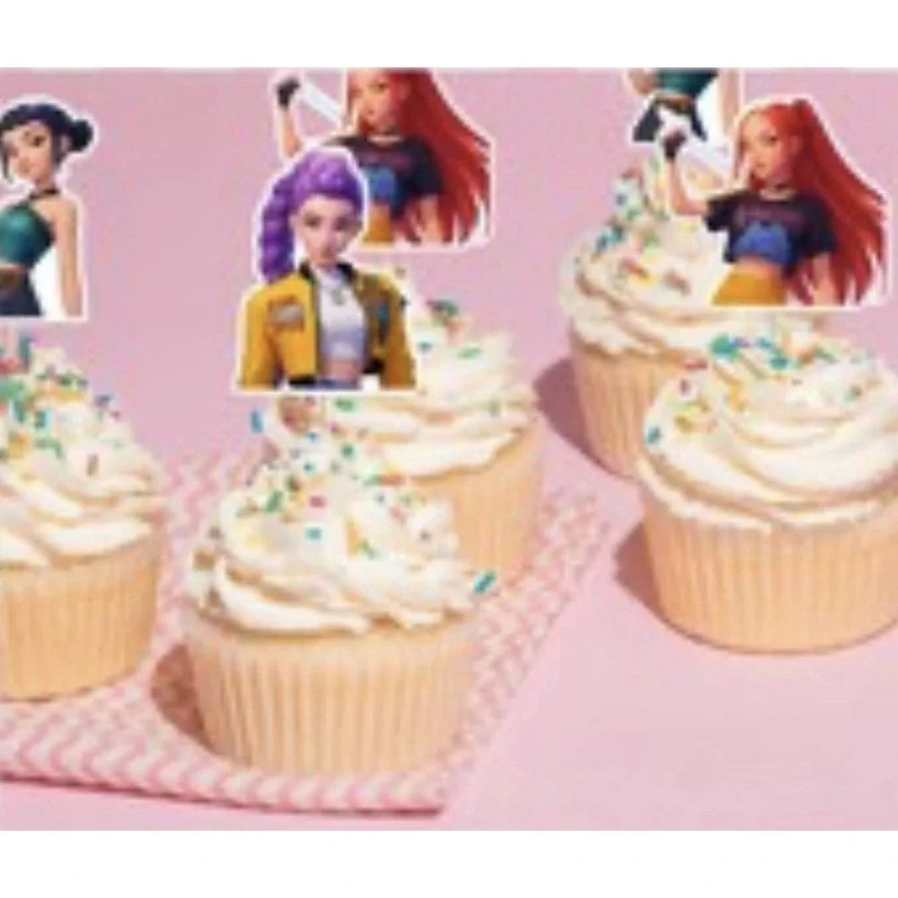 KPop Demon Hunters Cupcake Toppers 12 pc Birthday Party Decor Rumi Mira Zoey